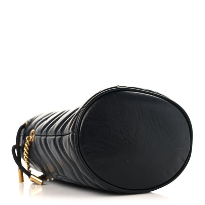 Gucci Calfskin Matelasse Mini GG Marmont 2.0 Bucket Bag Black 4 of 10