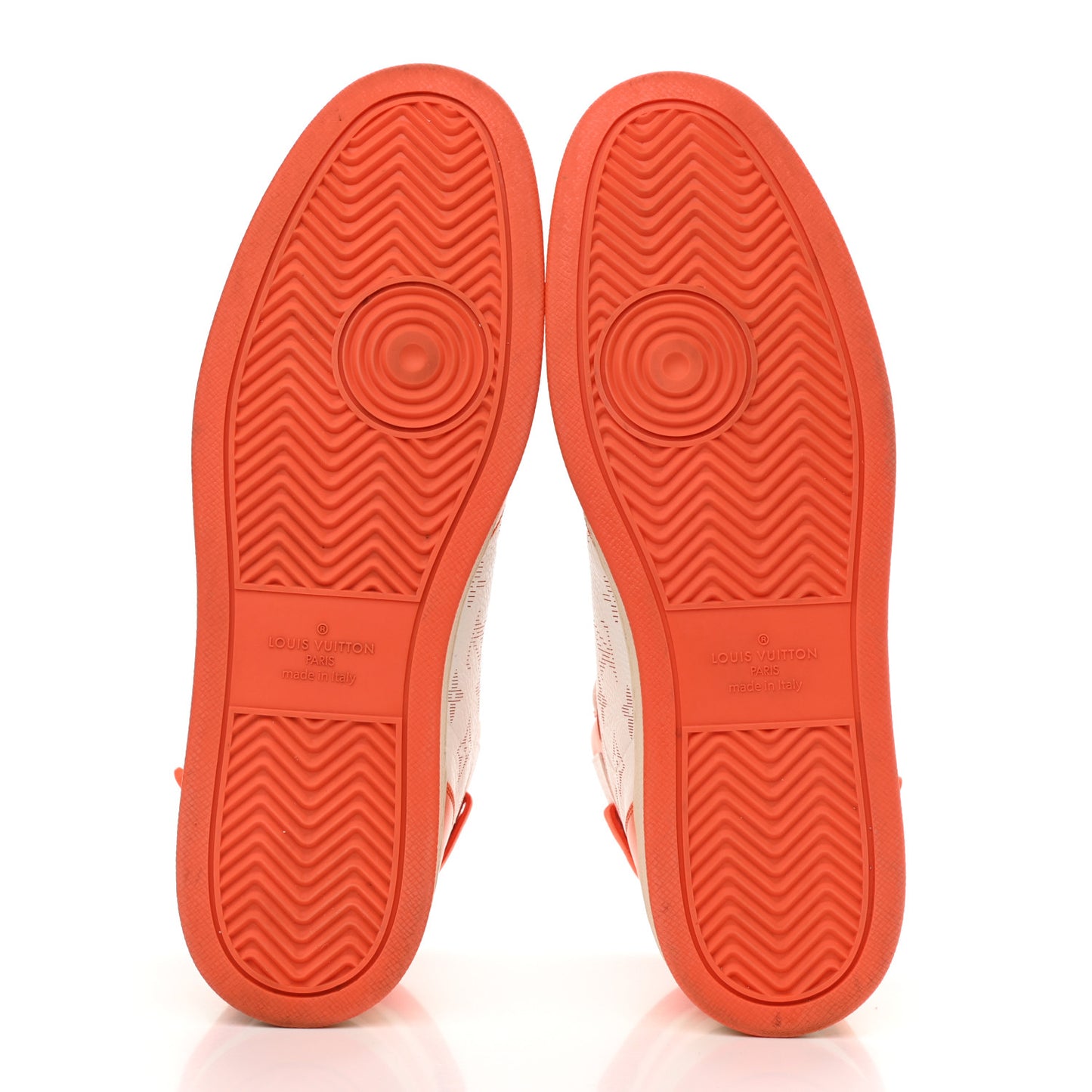 Calfskin Monogram Rivoli High Top Sneakers 10 Orange