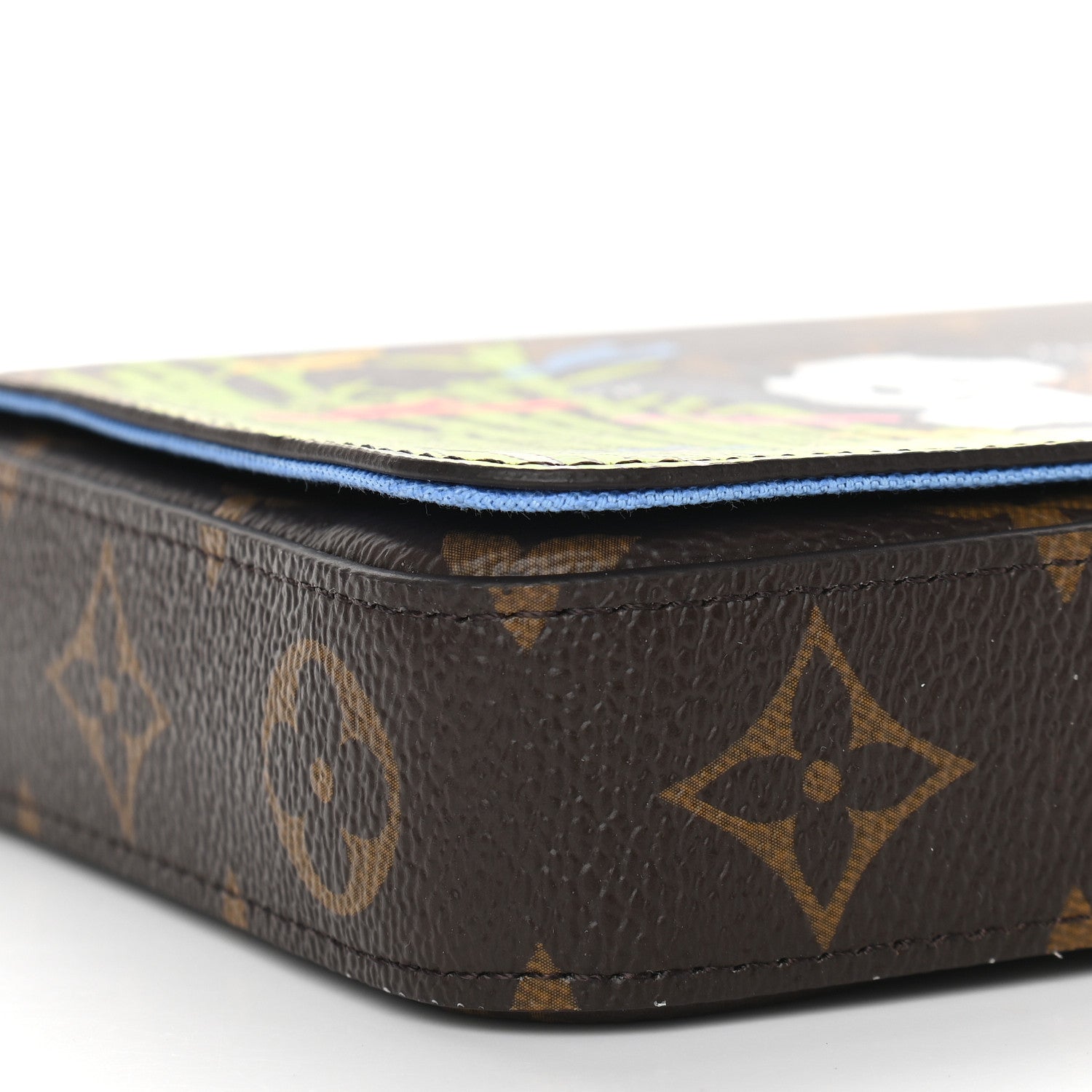 Louis Vuitton Monogram 2021 Christmas Animation China Wall Pochette Felicie Chain Wallet Myosotis Blue 8 of 9