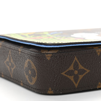 Louis Vuitton Monogram 2021 Christmas Animation China Wall Pochette Felicie Chain Wallet Myosotis Blue 8 of 9