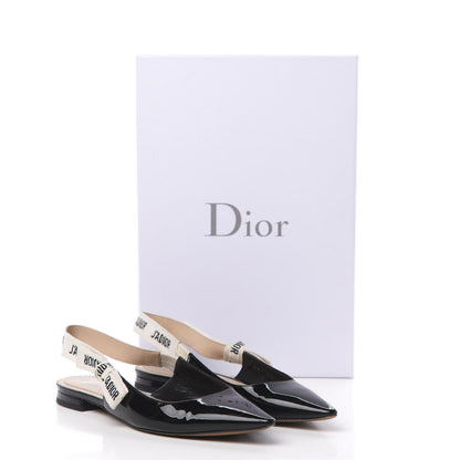 Christian Dior Patent Ribbon J'Adior Slingback Ballet Flats 35.5 Black 11 of 11