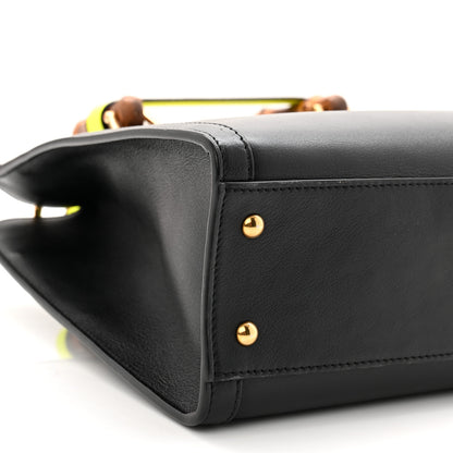 Gucci Calfskin Small Diana Tote Bag Black Yellow Fluo 9 of 10