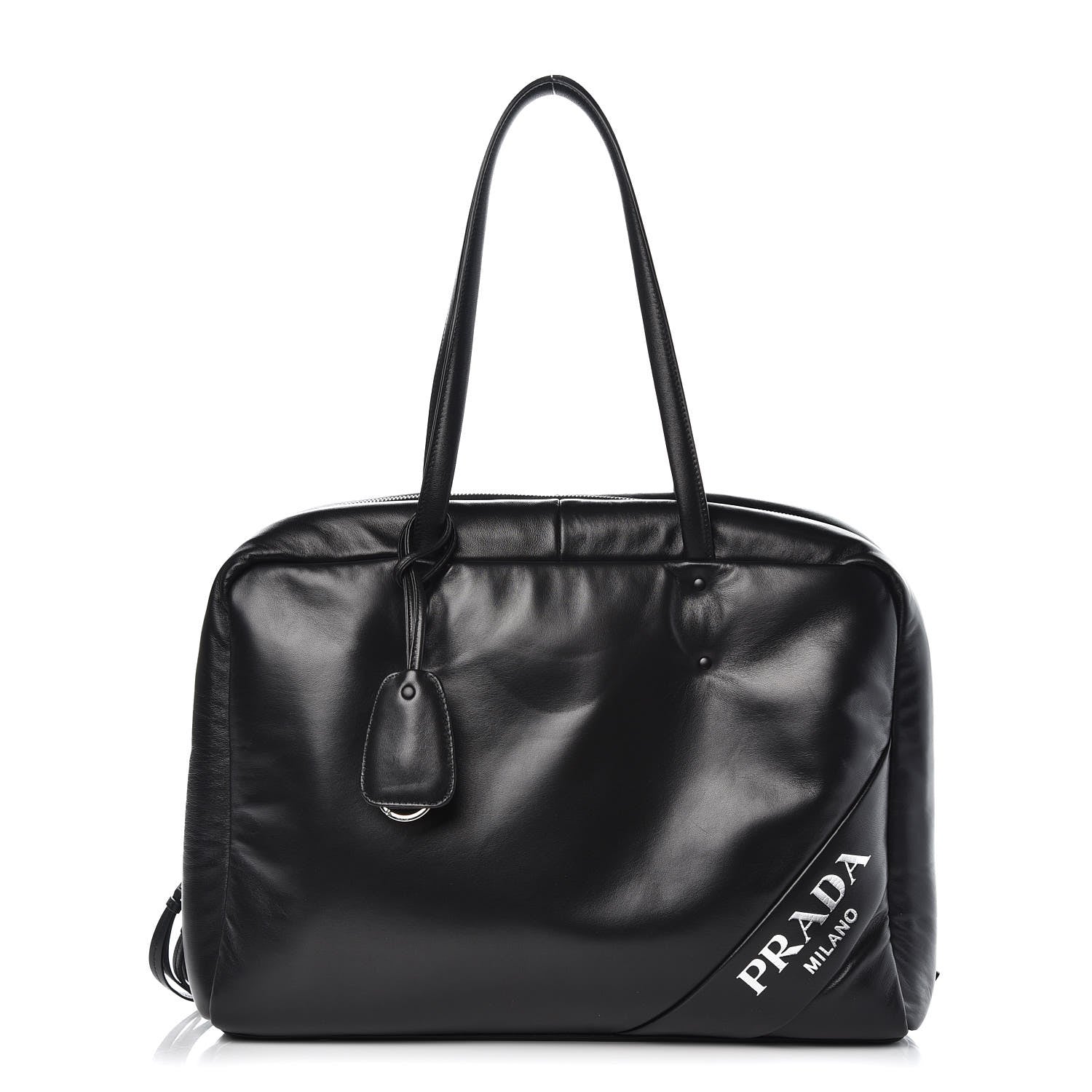 Prada Nappa Soft Large Tote Black Cobalto 1 of 9