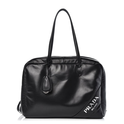 Prada Nappa Soft Large Tote Black Cobalto 1 of 9