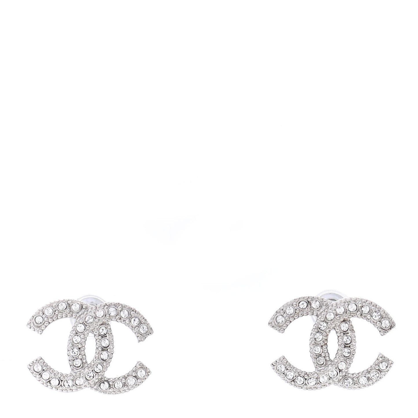 Crystal CC Earrings Silver
