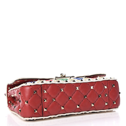 Valentino Garavani Canvas Sequin Embroidered Small Rockstud Spike Shoulder Bag Multicolor 4 of 9