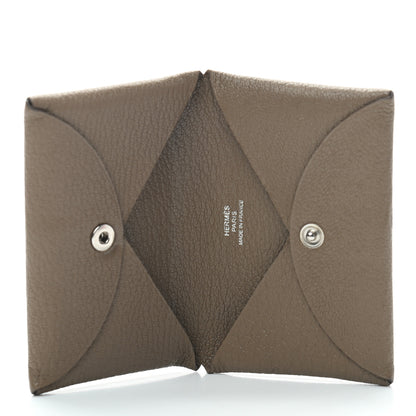 Hermes Chevre Mysore Calvi Card Case Etoupe 5 of 6
