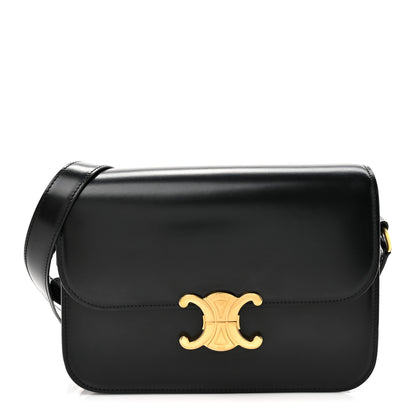 Celine Shiny Calfskin Medium Triomphe Black 1 of 11