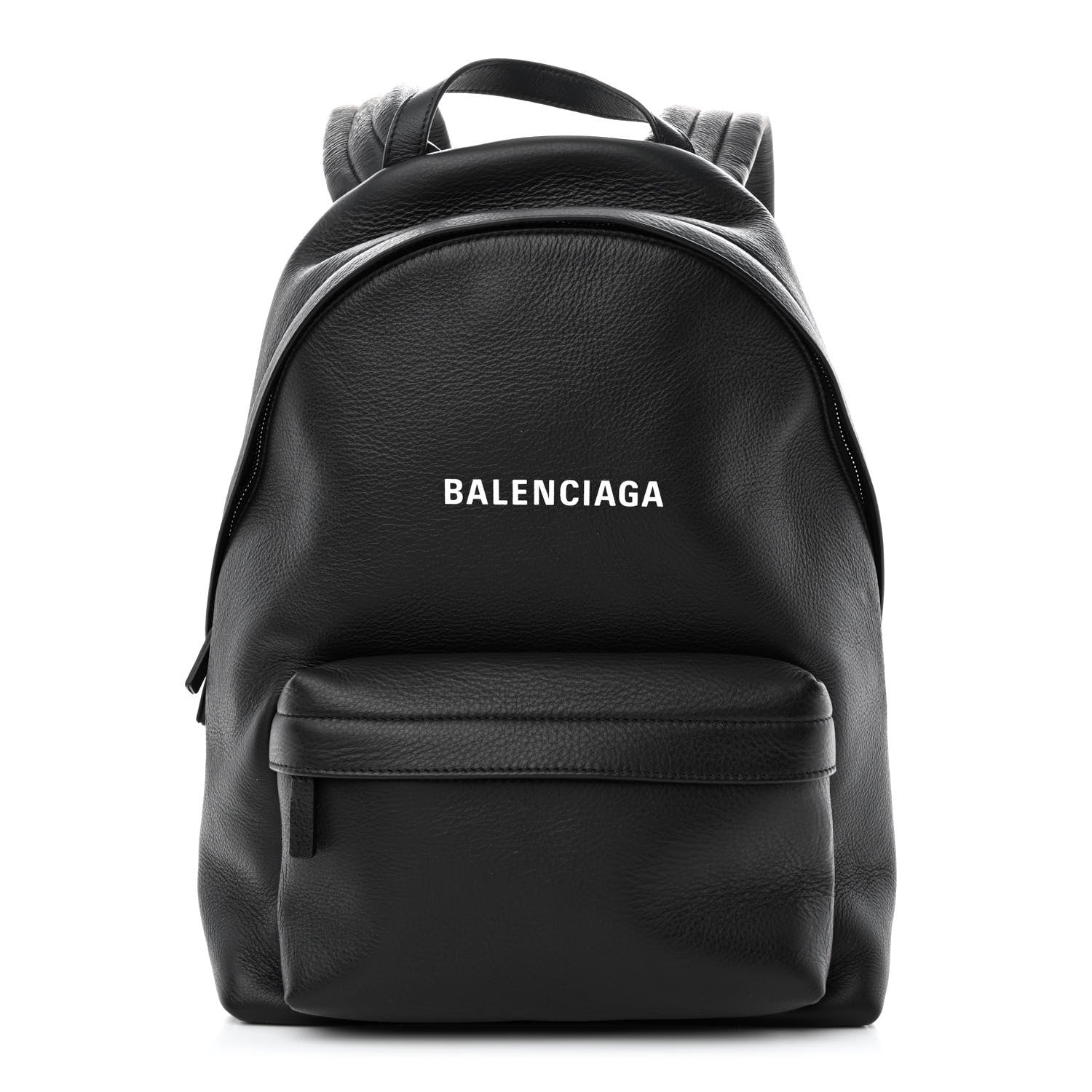 Balenciaga Smooth Calfskin Logo Small Everyday Backpack Black White 1 of 10