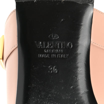 Valentino Garavani Calfskin Roman Stud Ankle Strap Flat Mules 36 Rose Cannelle 6 of 10
