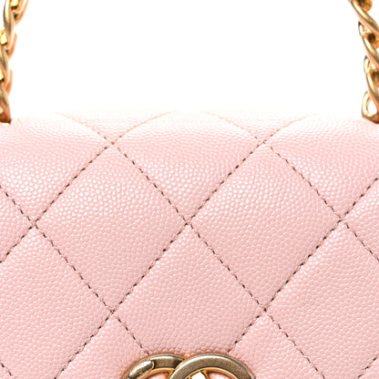 Chanel Caviar Quilted Small Carry Me Top Handle Flap Pink 8 of 10