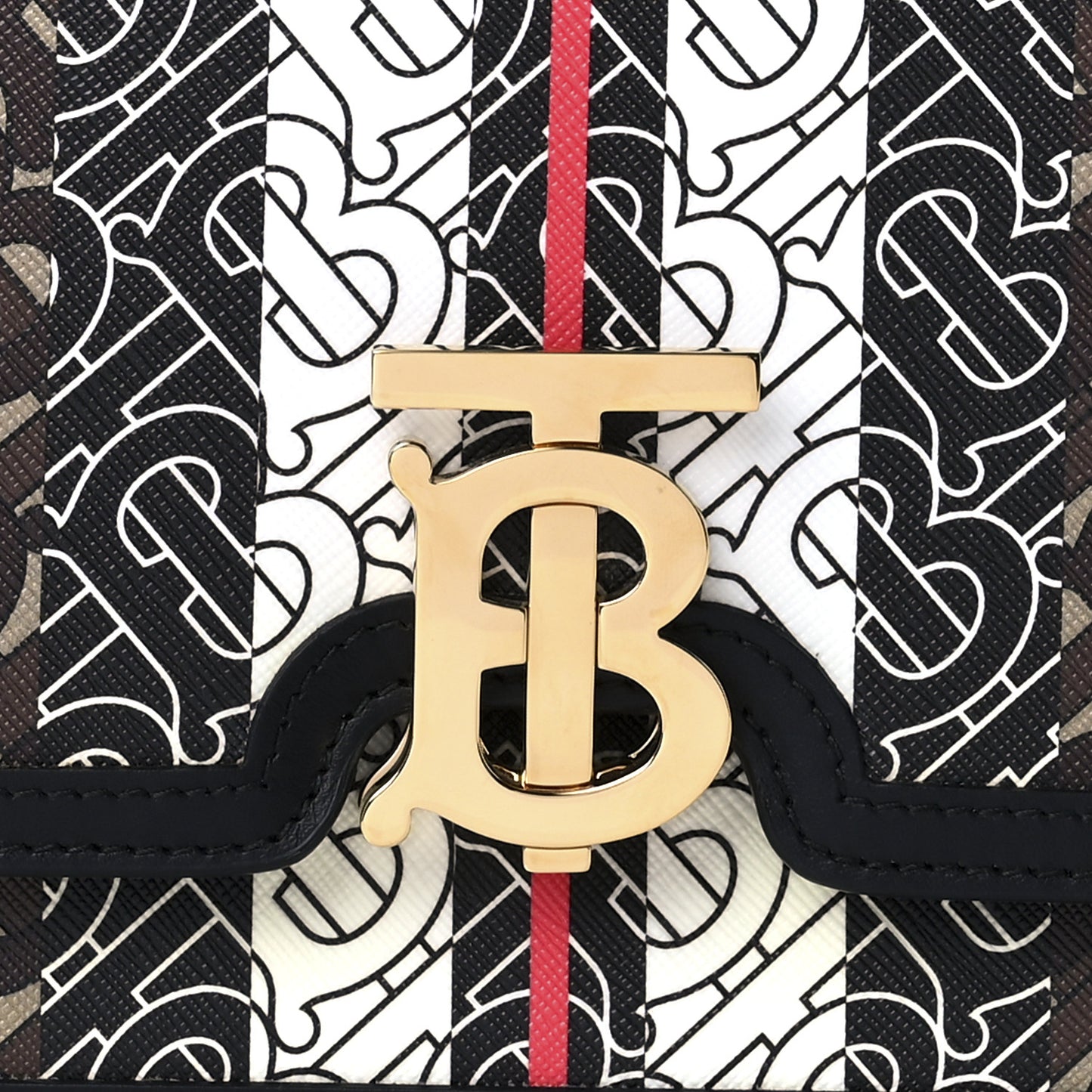 E-Canvas Monogram Stripe Small TB Bag Bridle Brown