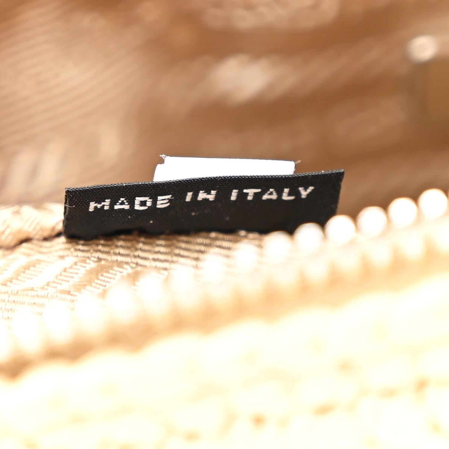 Prada Yarn Raffia Effect Crochet Triangle Shoulder Bag Naturale 7 of 11