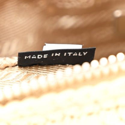 Prada Yarn Raffia Effect Crochet Triangle Shoulder Bag Naturale 7 of 11