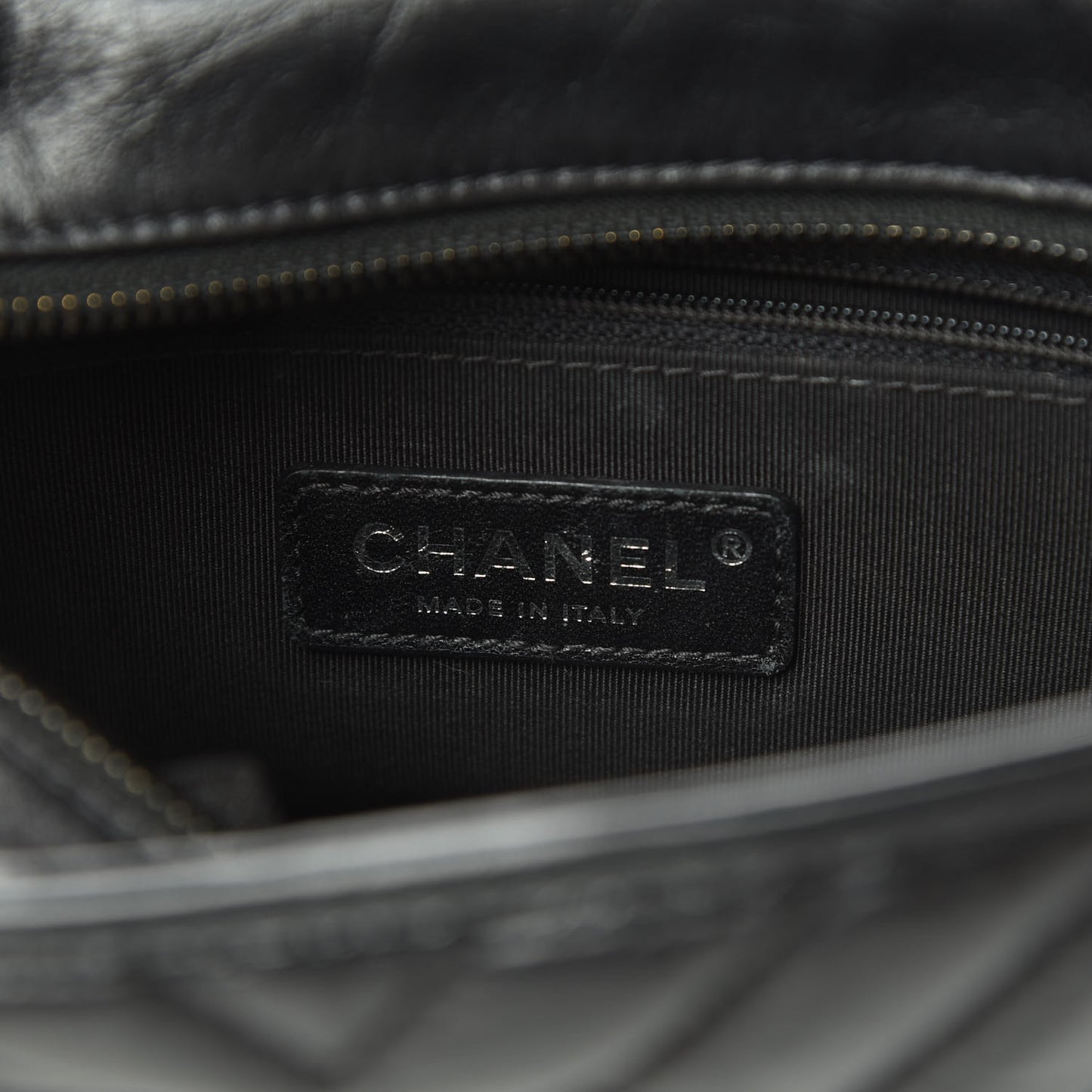 Aged Calfskin Chevron Quilted Small Gabrielle Hobo So Black