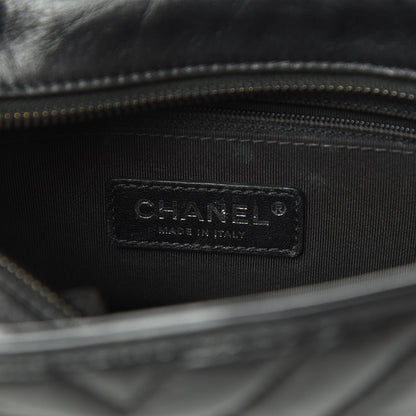 Chanel Aged Calfskin Chevron Quilted Small Gabrielle Hobo So Black 6 of 13