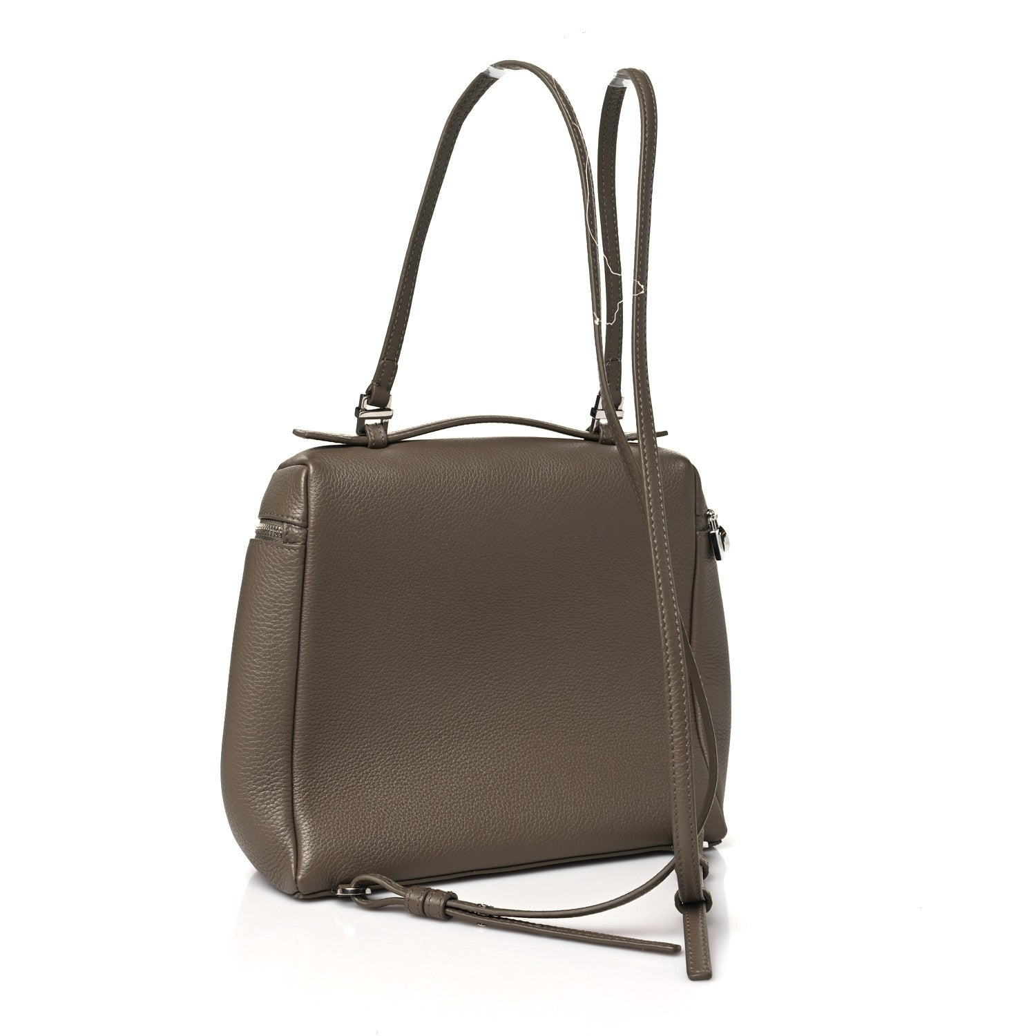 Loro Piana Grained Calfskin Extra Pocket L23.5 Backpack Warm Mastic 3 of 9