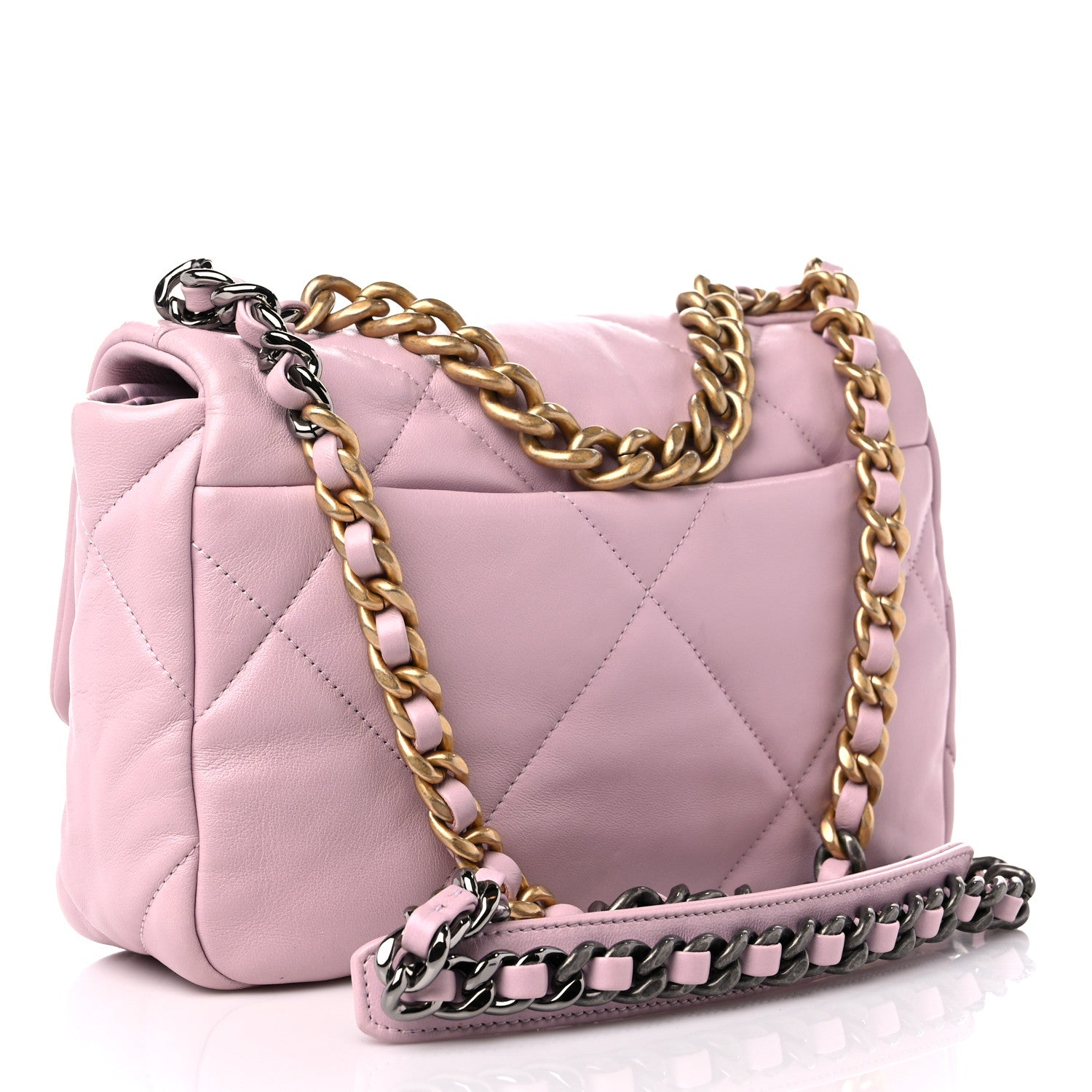 Chanel Goatskin Quilted Medium Chanel 19 Flap Light Pink 3 of 9