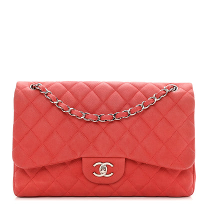 Chanel Iridescent Caviar Quilted Jumbo Double Flap Red 1 of 9