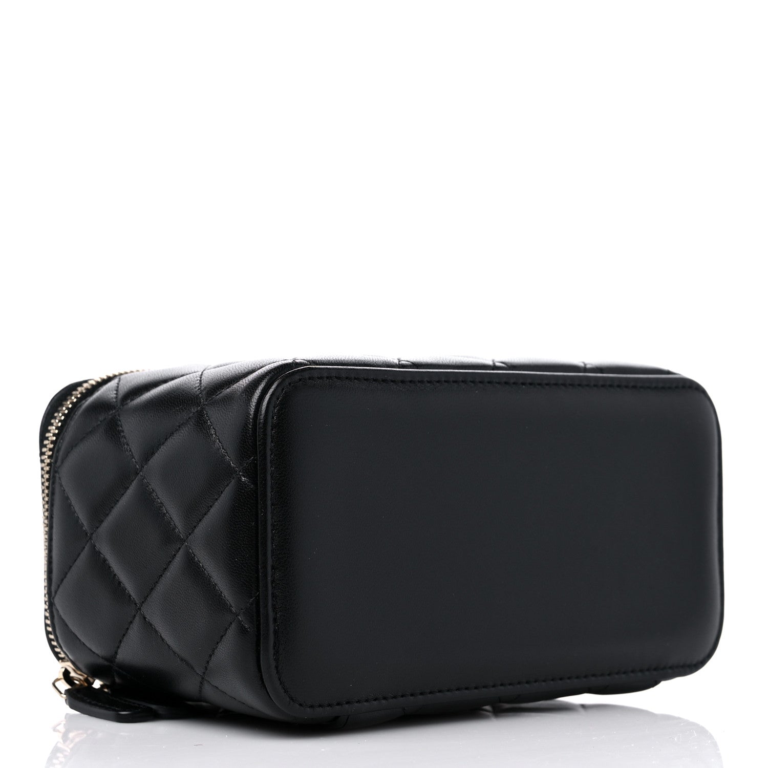 Chanel Lambskin Quilted Small Top Handle Vanity Case With Chain Black 4 of 10