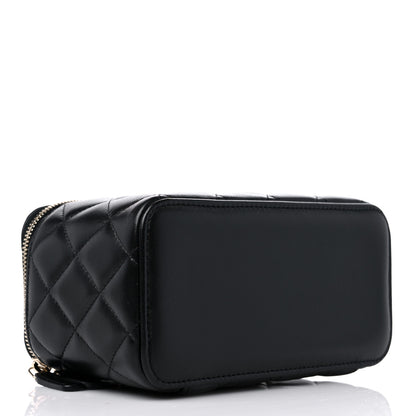 Chanel Lambskin Quilted Small Top Handle Vanity Case With Chain Black 4 of 10