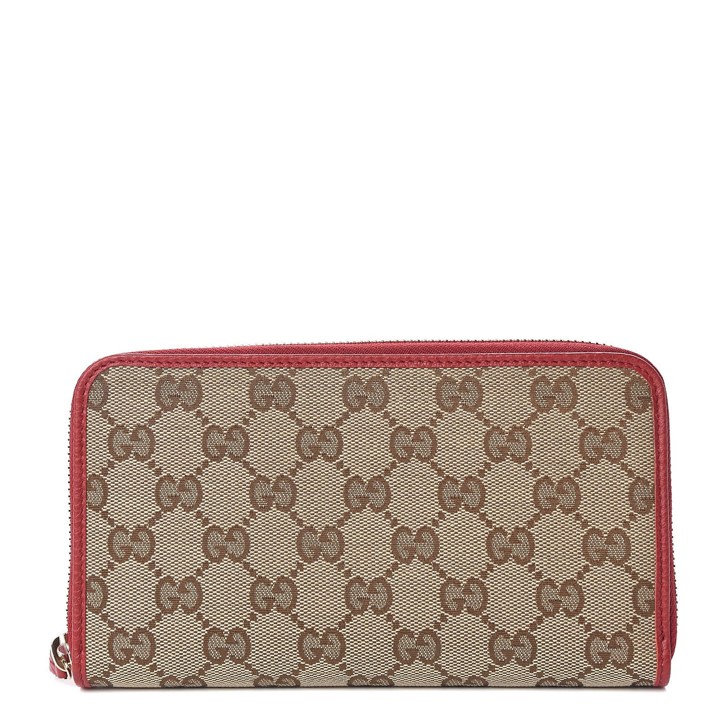 Monogram Dollar Calfskin Zip Around Wallet Beige Ebony Rosso
