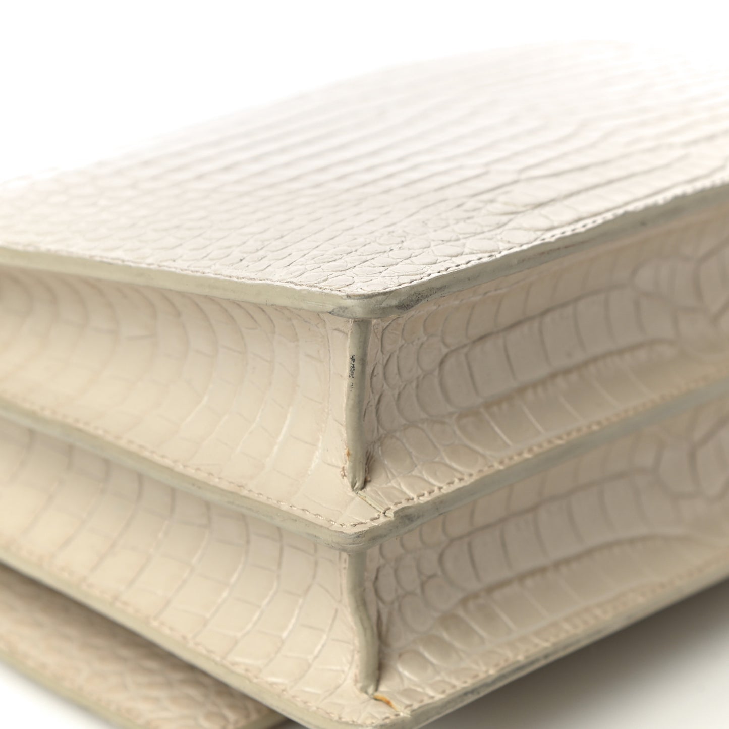 Calfskin Crocodile Embossed Medium Monogram Sunset Blanc Vintage