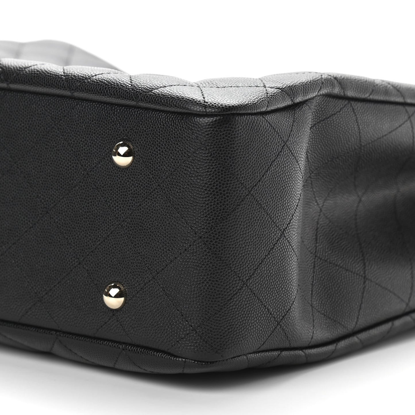 Caviar Quilted Large Shopping Tote Black