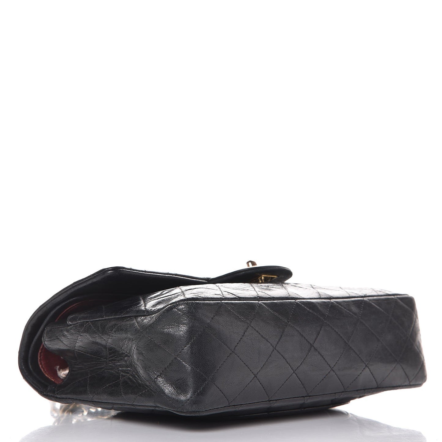 Lambskin Quilted Medium Double Flap Black