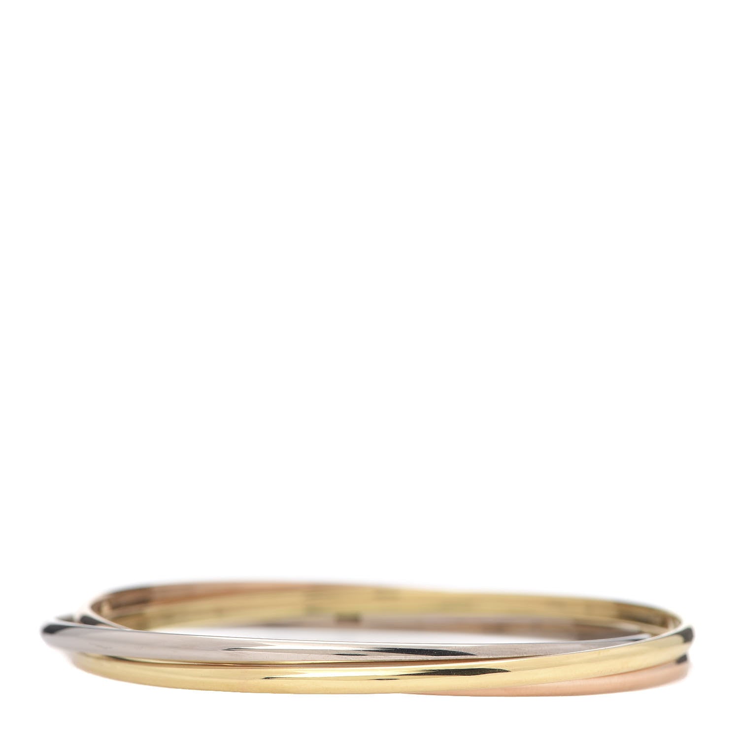Cartier 18K Pink Yellow White Gold Trinity Bangle Bracelet 17 3 of 5