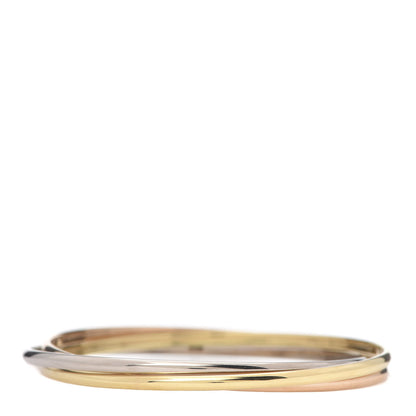 Cartier 18K Pink Yellow White Gold Trinity Bangle Bracelet 17 3 of 5