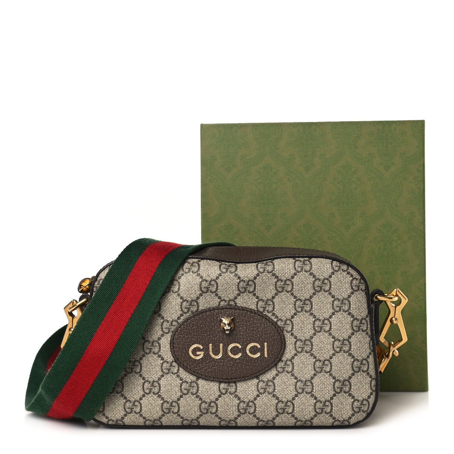 Gucci GG Supreme Monogram Web Neo Vintage Shoulder Bag Beige New Acero Crop 10 of 10