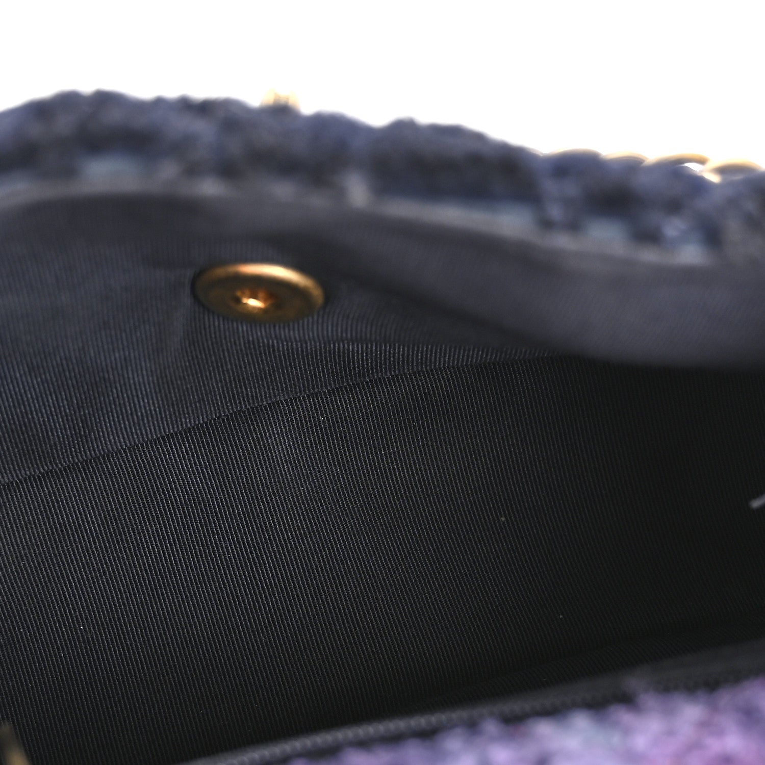 Chanel Shearling Tweed Quilted Mini Square Flap Bag Purple 5 of 13