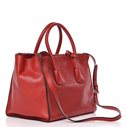 Prada Glace Calfskin Twin Pocket Tote Fuoco 4 of 11