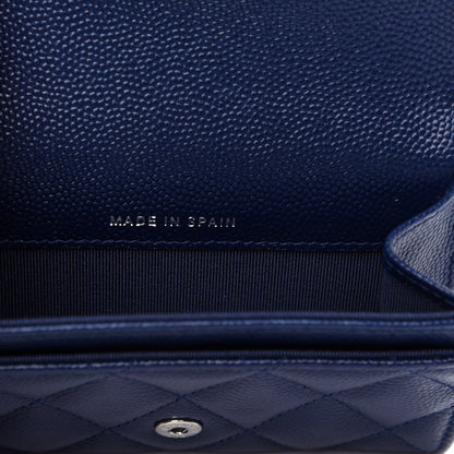 Chanel Caviar Quilted Flap Card Holder Navy Blue 7 of 9