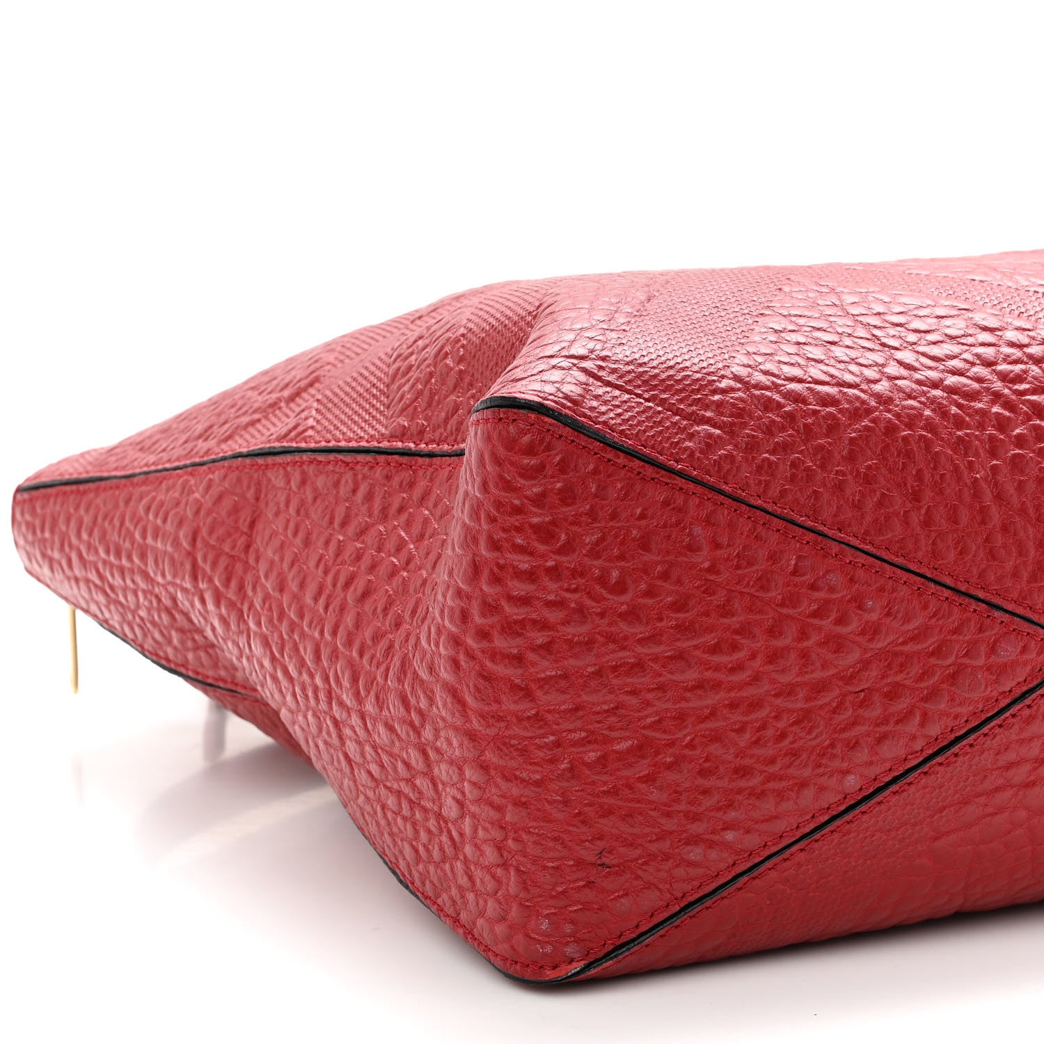 Burberry Heritage Grain Check Embossed Medium Dewsbury Tote Military Red 8 of 9