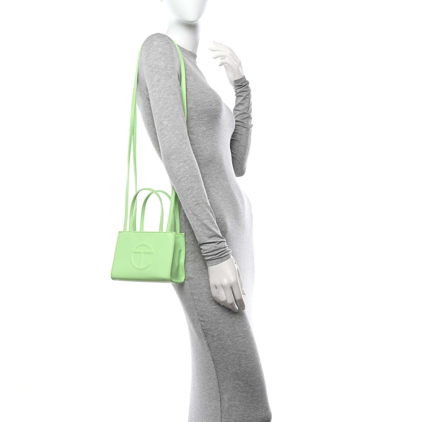 Vegan Leather Small Shopping Bag Double Mint