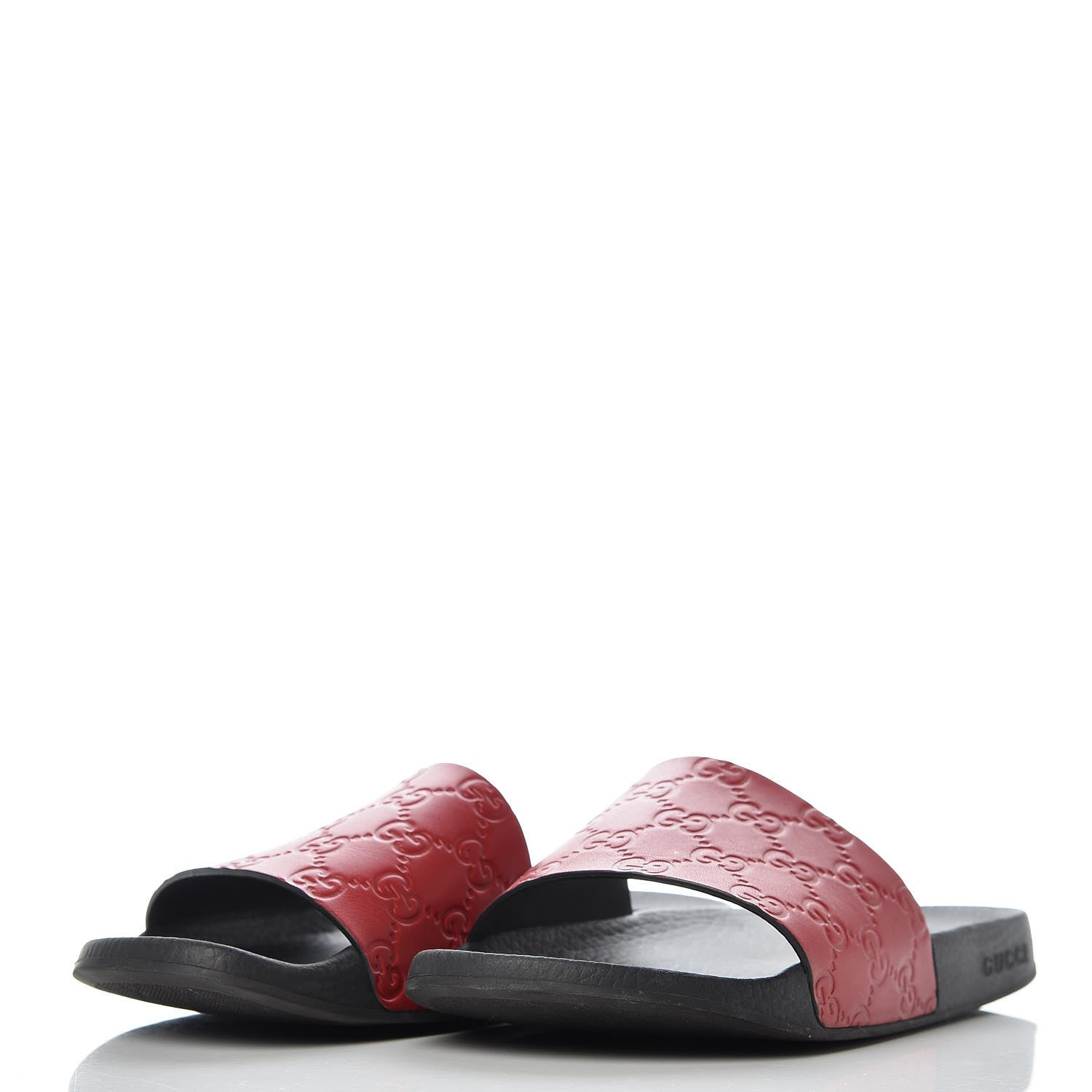 Gucci Guccissima Signature Womens Slide Sandals 39 Hibiscus Red 3 of 9