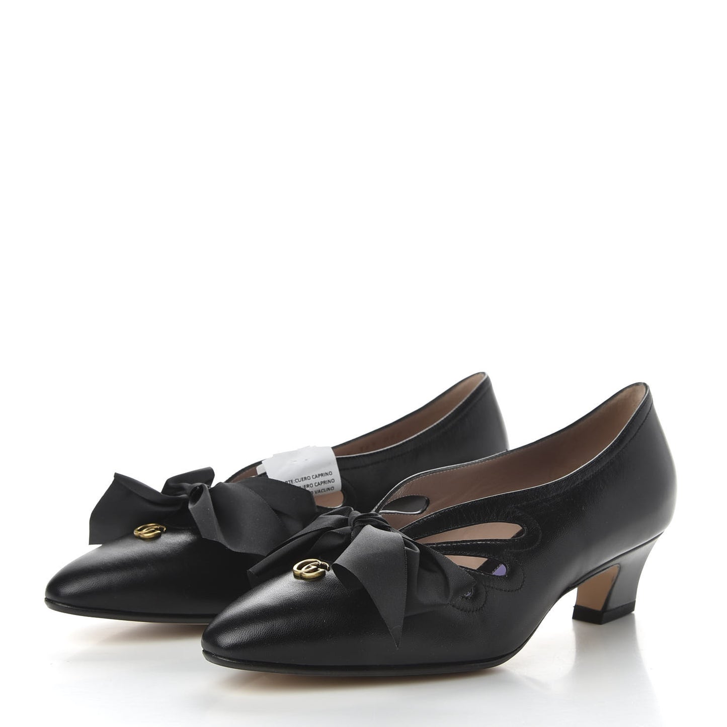 Malaga Kid Bow Berith Low Heel Pumps 36.5 Black