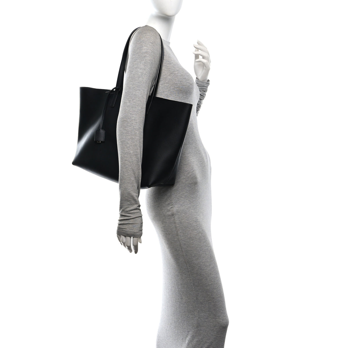 Saint Laurent Calfskin Large Shopping Tote Black 2 of 11