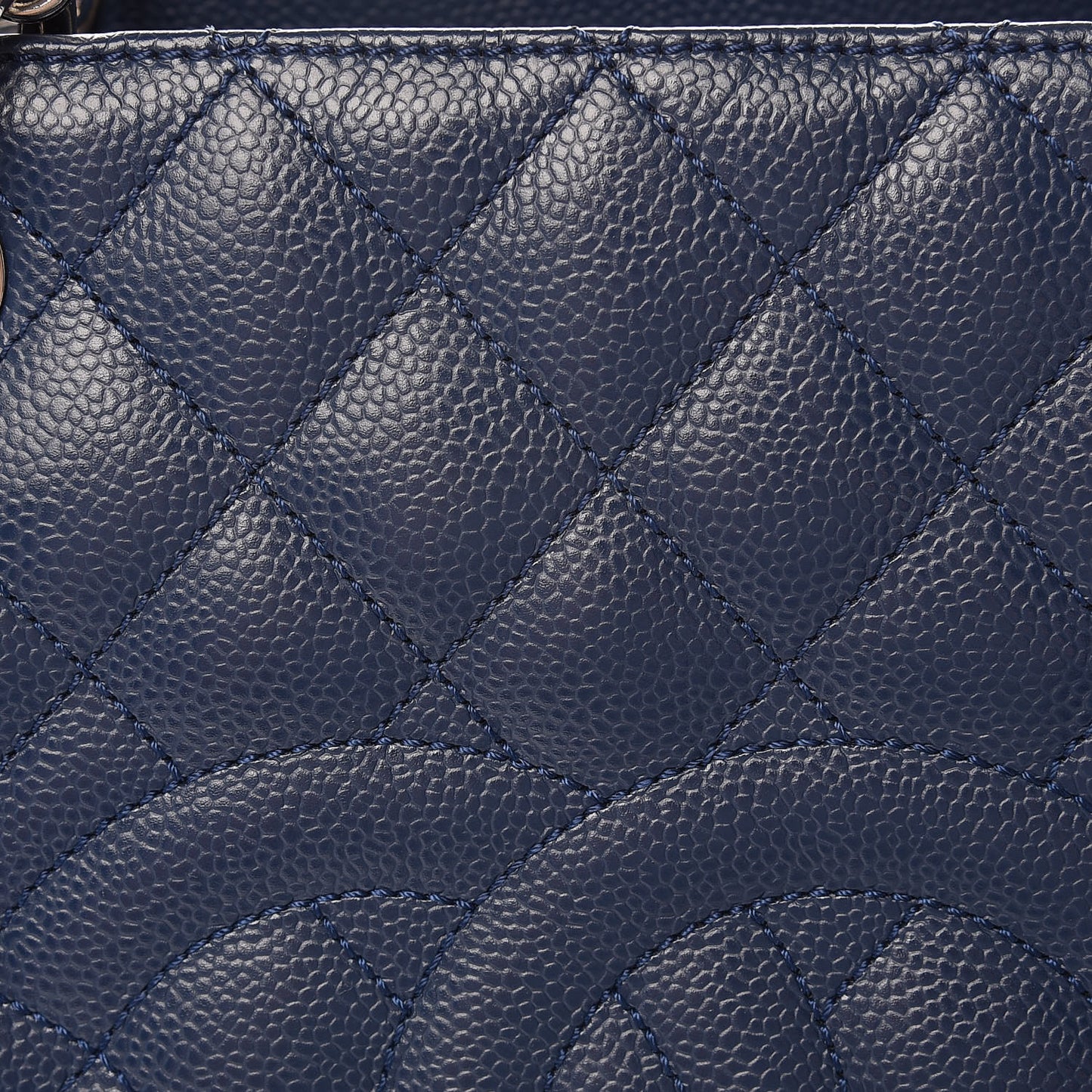 Caviar Quilted Grand Shopping Tote GST Dark Navy Blue