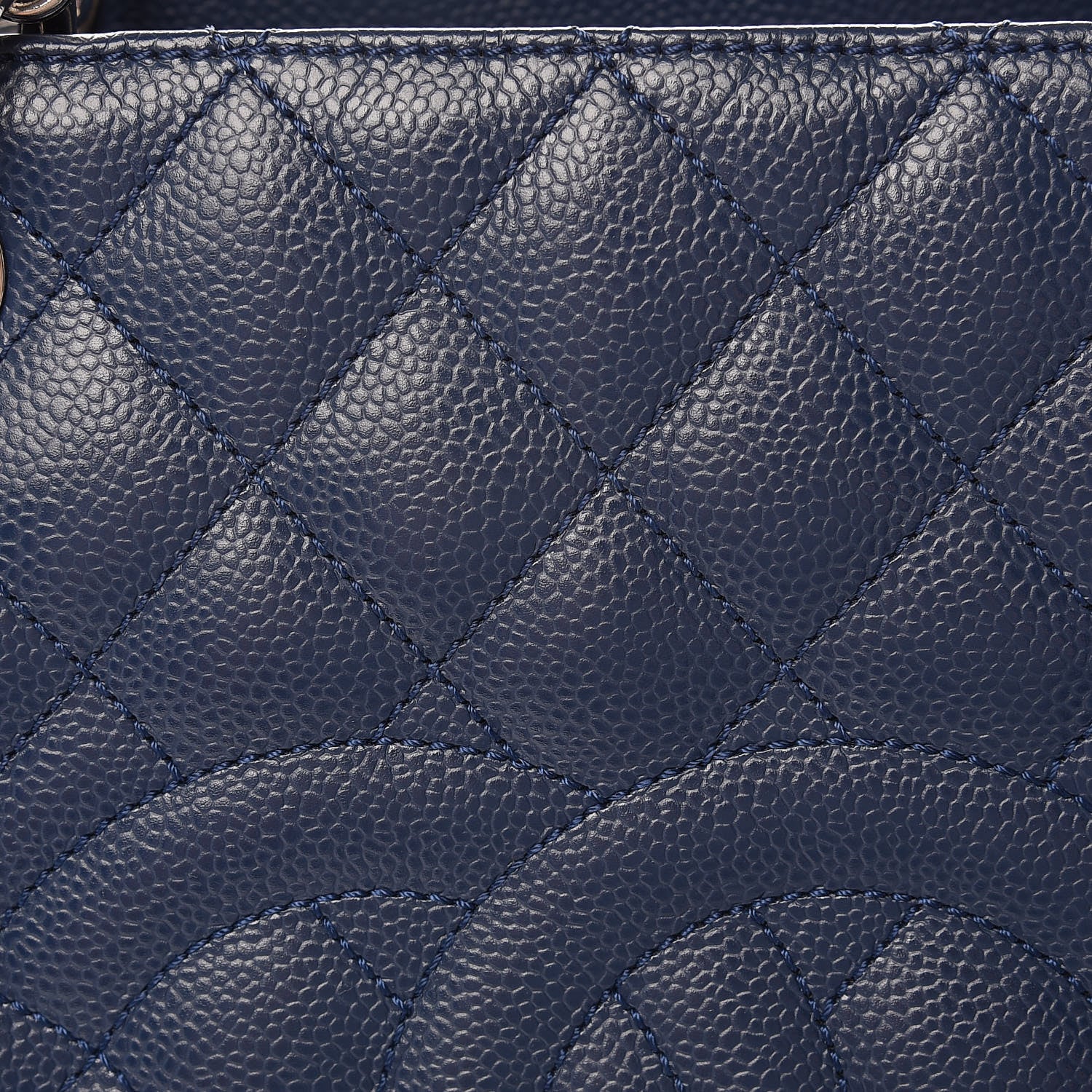 Chanel Caviar Quilted Grand Shopping Tote GST Dark Navy Blue 12 of 17
