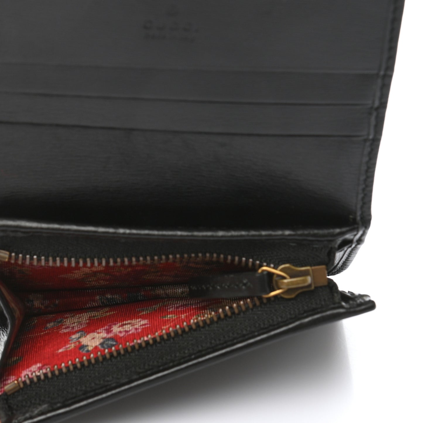 Calfskin Web Trapuntata GG Marmont Card Case Wallet Black