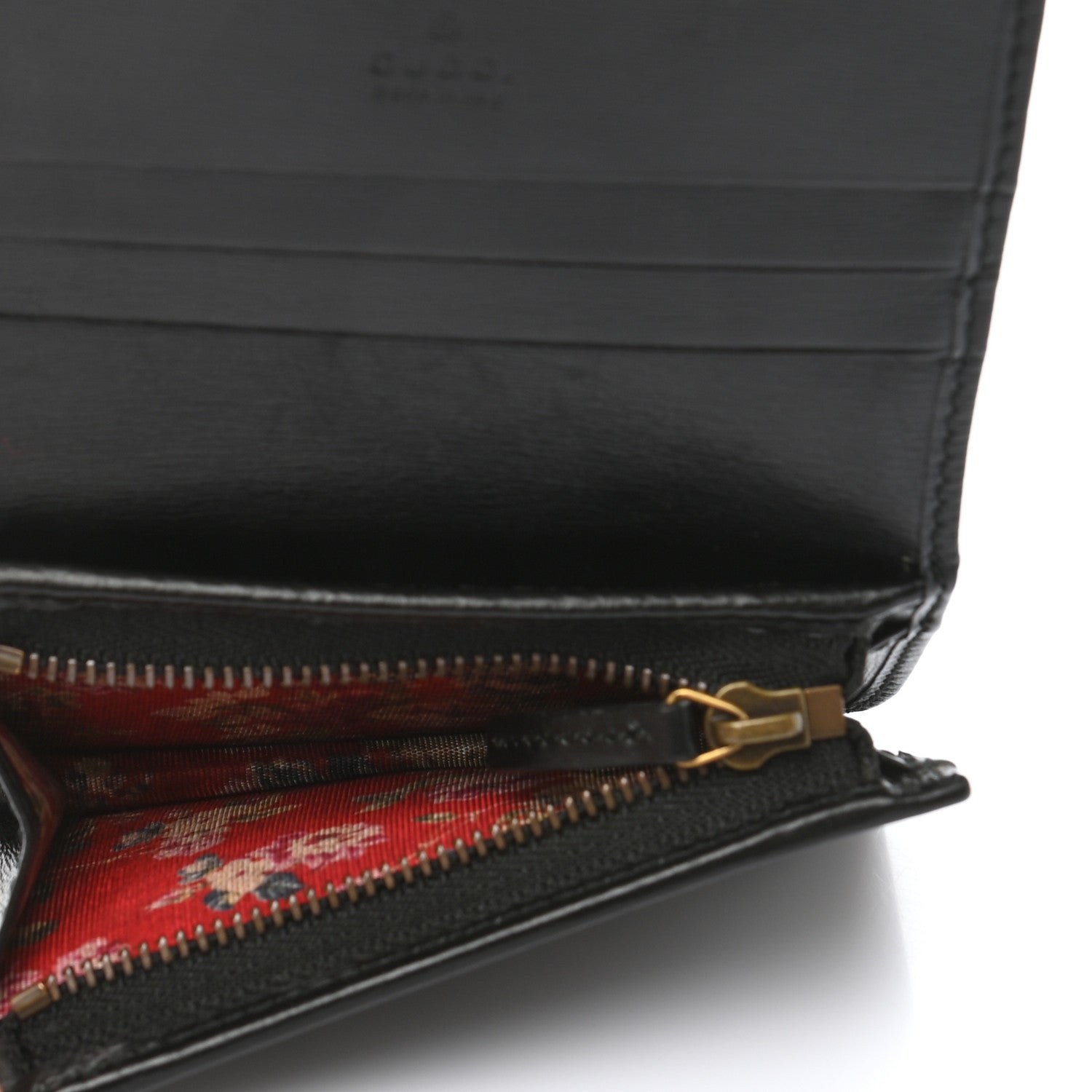 Gucci Calfskin Web Trapuntata GG Marmont Card Case Wallet Black 5 of 11