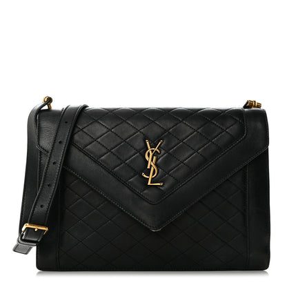 Saint Laurent Calfskin Quilted Lacquered Gaby Satchel Black 1 of 12