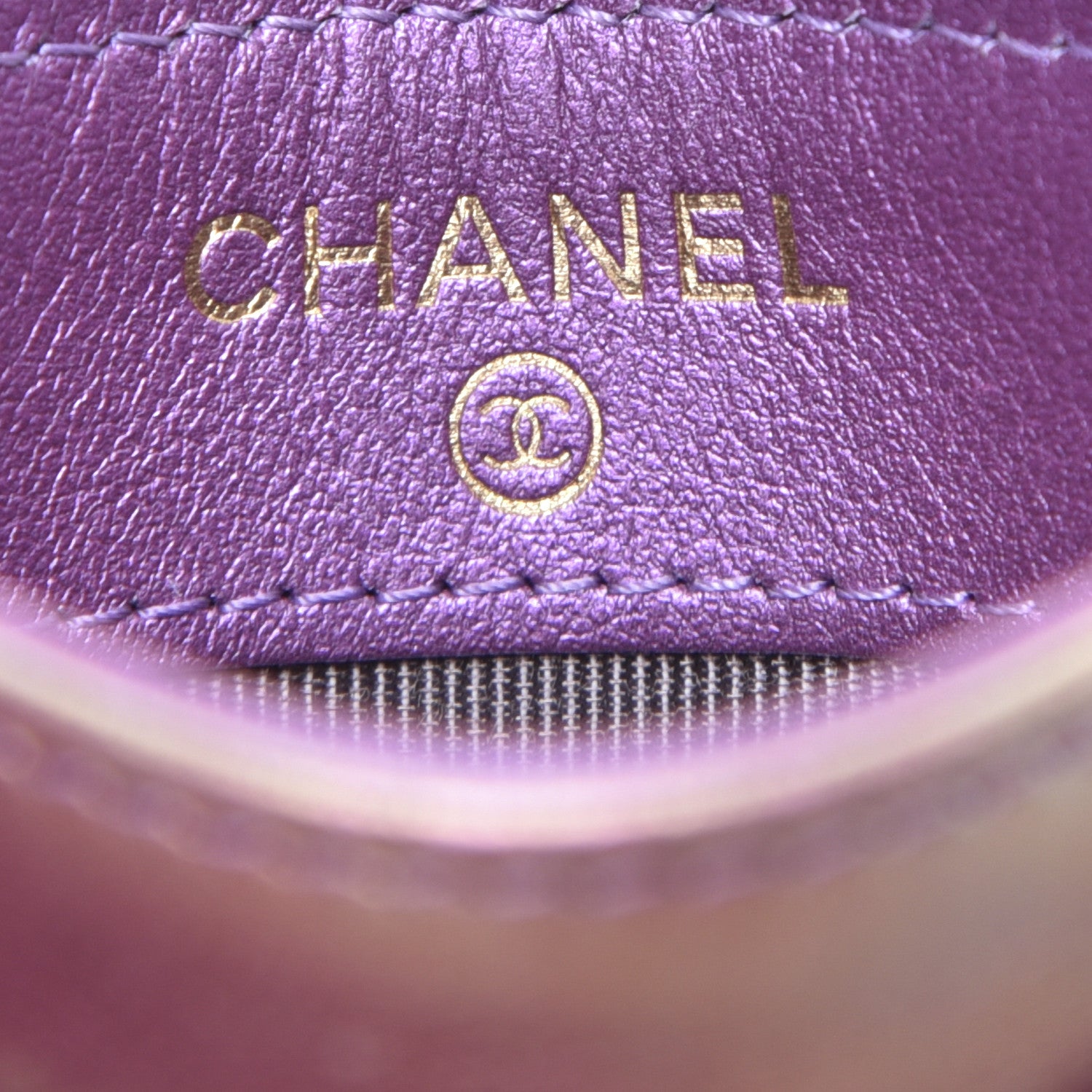 Chanel Iridescent Lambskin Quilted Card Holder Purple 8 of 12