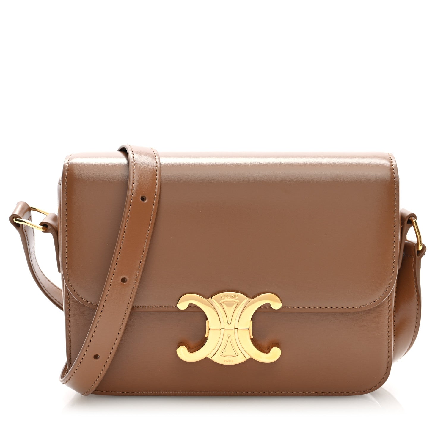 Celine Shiny Calfskin Teen Triomphe Bronze 1 of 9