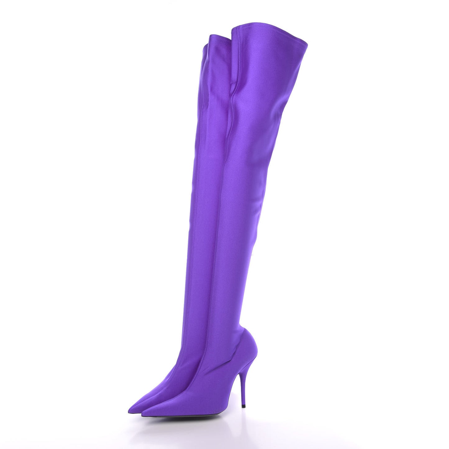 Spandex Pointed Toe Knife Thigh High Boots 37 Violet