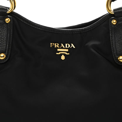 Prada Tessuto Nylon Vitello Daino Shoulder Bag Black 9 of 9