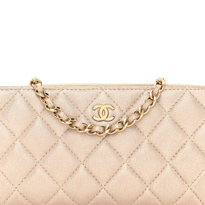 Chanel Metallic Lambskin Quilted Small Clutch With Chain Gold 5 of 12